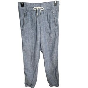 Athleta Cabo Linen Light Wash Chambray Jogger Pants Women's‎ Size 8